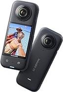 insta360 X4-8K Waterproof 360 Action Camera, 4K Wide-Angle Video, Invisible Selfie Stick Effect, Removable Lens Guards, 135 Min Battery Life, AI Editing, Stabilization, for Sports, Travel, Outdoor